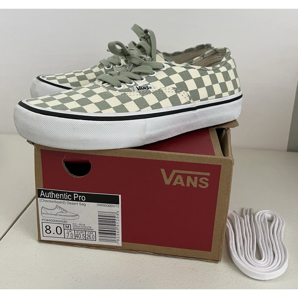 Vans Authentic Pro (Men's Size 8) Checkerboard Skate Sneakers Desert Sag